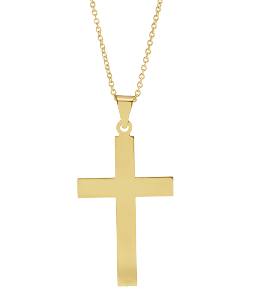 R4030 Necklace 14K Yellow 28 X 18 Mm 18 In Polished Cross Necklace