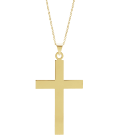 R4030 Necklace 14K Yellow 39 X 25 Mm 18 In Polished Cross Necklace