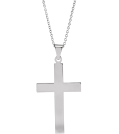 R4030 Necklace Sterling Silver 28 X 18 Mm 18 In Polished Cross Necklace