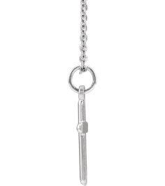 R41148 Necklace 14K White 18 X 9 Mm Polished Cross Necklace