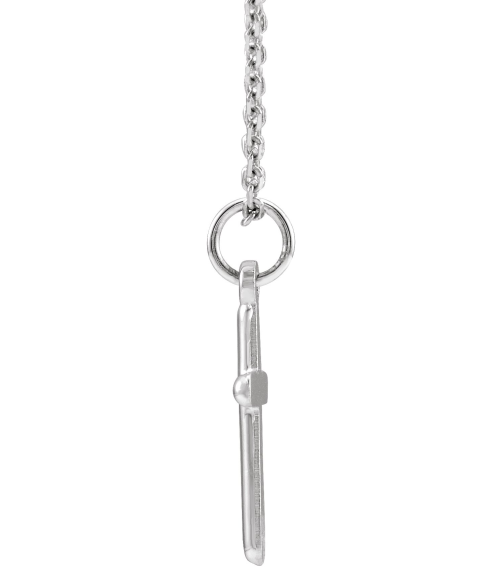 R41148 Necklace 14K White 18 X 9 Mm Polished Cross Necklace