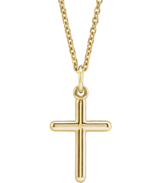 R41148 Necklace 14K Yellow 13 X 9 Mm Polished Cross Necklace