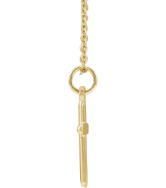 R41148 Necklace 14K Yellow 13 X 9 Mm Polished Cross Necklace