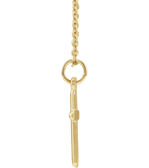 R41148 Necklace 14K Yellow 13 X 9 Mm Polished Cross Necklace