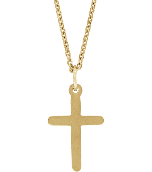 R41148 Necklace 14K Yellow 13 X 9 Mm Polished Cross Necklace