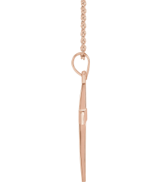 R41279 Necklace 14K Rose 27 X 13.7 Mm 18 In Polished Cross Necklace