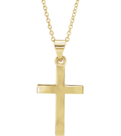 R41279 Necklace 14K Yellow 23.7 X 11.5 Mm 18 In Polished Cross Necklace