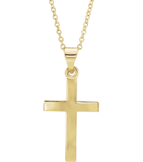 R41279 Necklace 14K Yellow 23.7 X 11.5 Mm 18 In Polished Cross Necklace