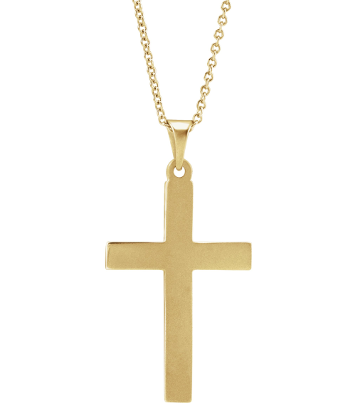 R41279 Necklace 14K Yellow 30.2 X 15.9 Mm 18 In Polished Cross Necklace