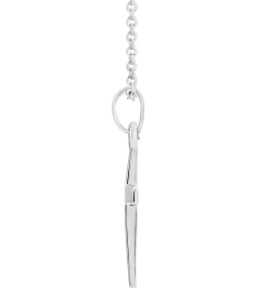 R41279 Necklace Sterling Silver 21 X 9.7 Mm 18 In Polished Cross Necklace