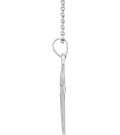 R41279 Necklace Sterling Silver 23.7 X 11.5 Mm 18 In Polished Cross Necklace