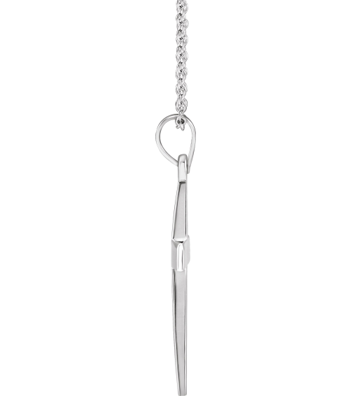 R41279 Necklace Sterling Silver 27 X 13.7 Mm 18 In Polished Cross Necklace