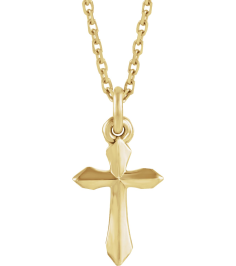 R41293 Necklace 14K Yellow 13 X 7 Mm 18 In Polished Cross Necklace