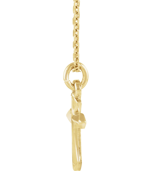 R41293 Necklace 14K Yellow 13 X 7 Mm 18 In Polished Cross Necklace
