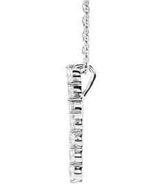 R42359 Necklace Set 14K White Round Natural Diamond 14.6 X 10.5 Mm 1.8Mm 14 Ctw I1, G-H 16-18 In Polished 14 Ctw Natural Diamond Cross Necklace