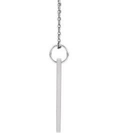 86597 Necklace Set Sterling Silver 20 X 5 Mm 16-18 In Polished .03 Ct Natural Diamond Engravable Bar Necklace