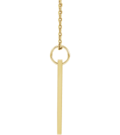86597 Necklace Set 18K Yellow Gold-Plated Sterling Silver 20 X 5 Mm 16-18 In Polished .03 Ct Natural Diamond Engravable Bar Necklace