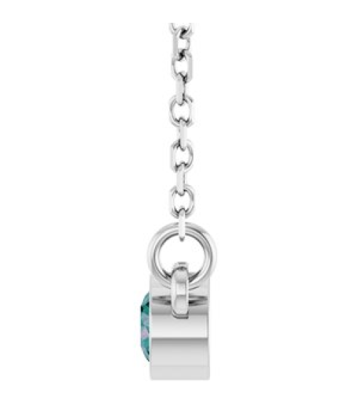 61134 Necklace Set Platinum Round Lab-Grown Alexandrite 3 Mm 16 In Polished Lab-Grown Alexandrite Solitaire Necklace