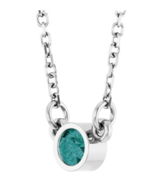 61134 Necklace Set Platinum Round Lab-Grown Alexandrite 3 Mm 16 In Polished Lab-Grown Alexandrite Solitaire Necklace