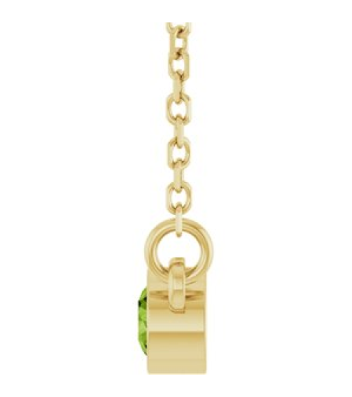 61134 Necklace Set 14K Yellow Round Natural Peridot 3 Mm 16 In Polished Natural Peridot Solitaire Necklace