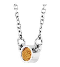 61134 Necklace Set Platinum Round Natural Citrine 3 Mm 16 In Polished Natural Citrine Solitaire Necklace