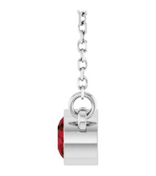 61134 Necklace Set Platinum Round Natural Mozambique Garnet 4 Mm 16 In Polished Natural Mozambique Garnet Solitaire Necklace