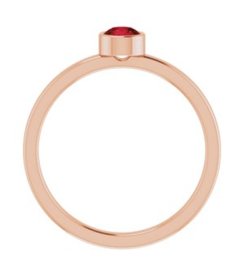 71806 Ring Set 14K Rose Natural Mozambique Garnet Round 4 Mm Polished Natural Mozambique Garnet Ring