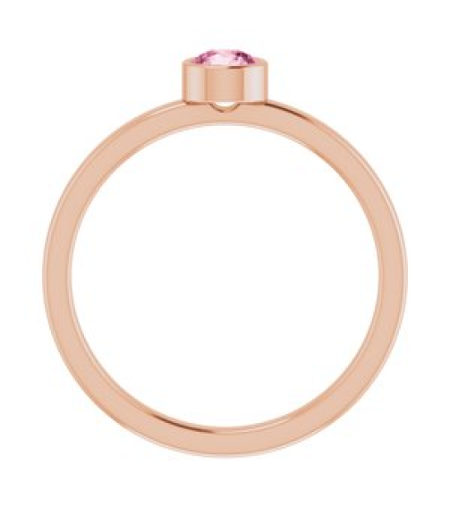 71806 Ring Set 14K Rose Natural Pink Tourmaline Round 4 Mm Polished Natural Pink Tourmaline Ring