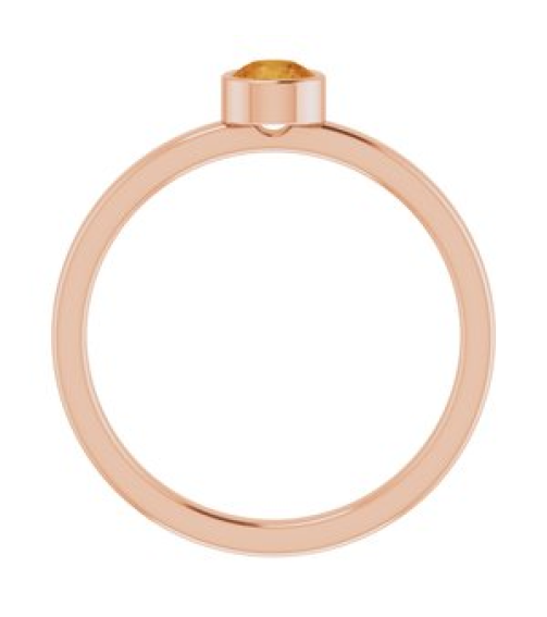 71806 Ring Set 14K Rose Natural Citrine Round 4 Mm Polished Natural Citrine Ring