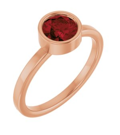 71806 Ring Set 14K Rose Natural Mozambique Garnet Round 6 Mm Polished Natural Mozambique Garnet Ring