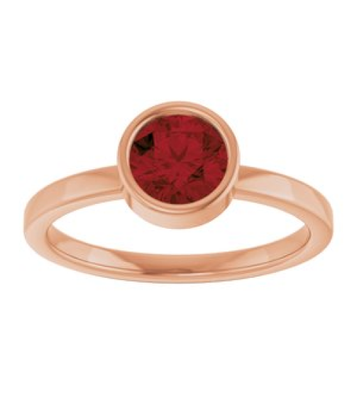 71806 Ring Set 14K Rose Natural Mozambique Garnet Round 6 Mm Polished Natural Mozambique Garnet Ring