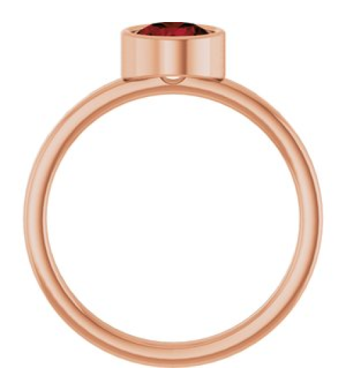 71806 Ring Set 14K Rose Natural Mozambique Garnet Round 6 Mm Polished Natural Mozambique Garnet Ring