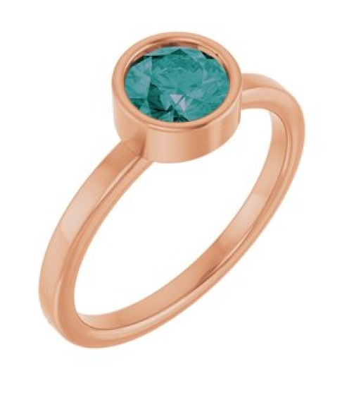 71806 Ring Set 14K Rose Lab-Grown Alexandrite Round 6 Mm Polished Lab-Grown Alexandrite Ring