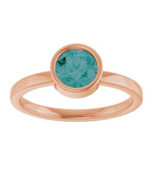 71806 Ring Set 14K Rose Lab-Grown Alexandrite Round 6 Mm Polished Lab-Grown Alexandrite Ring