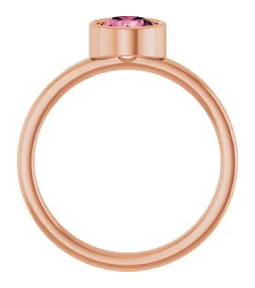 71806 Ring Set 14K Rose Natural Pink Tourmaline Round 6 Mm Polished Natural Pink Tourmaline Ring