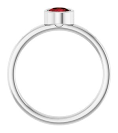 71806 Ring Set 14K White Natural Mozambique Garnet Round 5 Mm Polished Natural Mozambique Garnet Ring