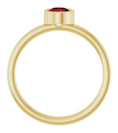 71806 Ring Set 14K Yellow Natural Mozambique Garnet Round 5 Mm Polished Natural Mozambique Garnet Ring