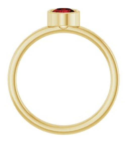 71806 Ring Set 14K Yellow Natural Mozambique Garnet Round 5 Mm Polished Natural Mozambique Garnet Ring