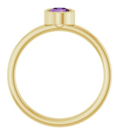 71806 Ring Set 14K Yellow Natural Amethyst Round 5 Mm Polished Natural Amethyst Ring