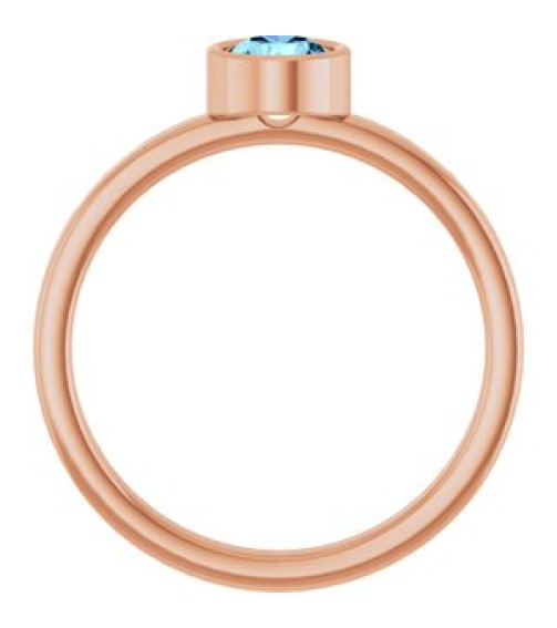 71806 Ring Set 14K Rose Natural Aquamarine Round 5 Mm Polished Natural Aquamarine Ring
