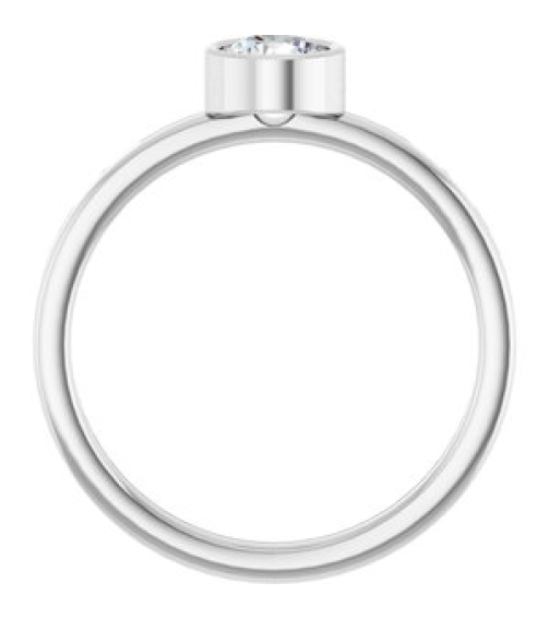 71806 Ring Set 14K White Natural White Sapphire Round 5 Mm Polished Natural White Sapphire Ring