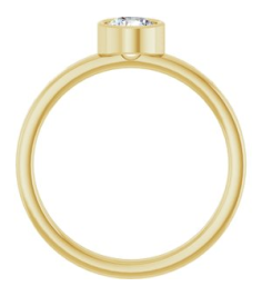 71806 Ring Set 14K Yellow Natural White Sapphire Round 5 Mm Polished Natural White Sapphire Ring