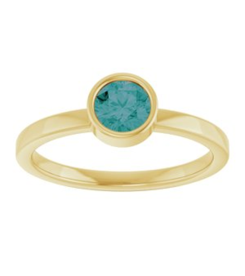 71806 Ring Set 14K Yellow Lab-Grown Alexandrite Round 5 Mm Polished Lab-Grown Alexandrite Ring