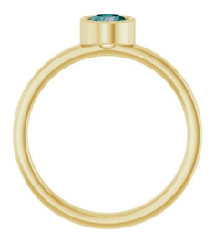 71806 Ring Set 14K Yellow Lab-Grown Alexandrite Round 5 Mm Polished Lab-Grown Alexandrite Ring