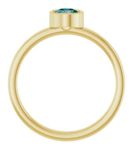 71806 Ring Set 14K Yellow Lab-Grown Alexandrite Round 5 Mm Polished Lab-Grown Alexandrite Ring