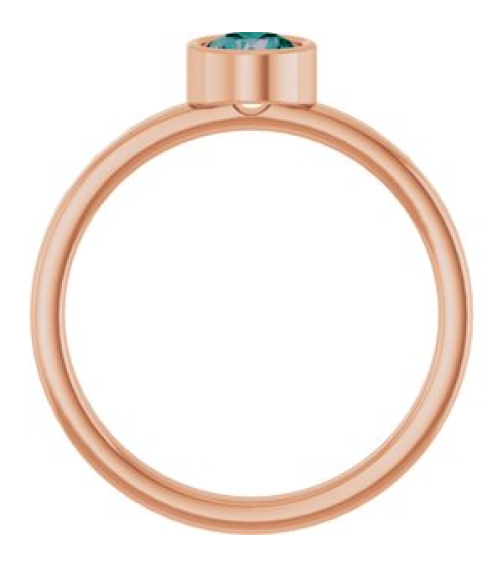 71806 Ring Set 14K Rose Lab-Grown Alexandrite Round 5 Mm Polished Lab-Grown Alexandrite Ring