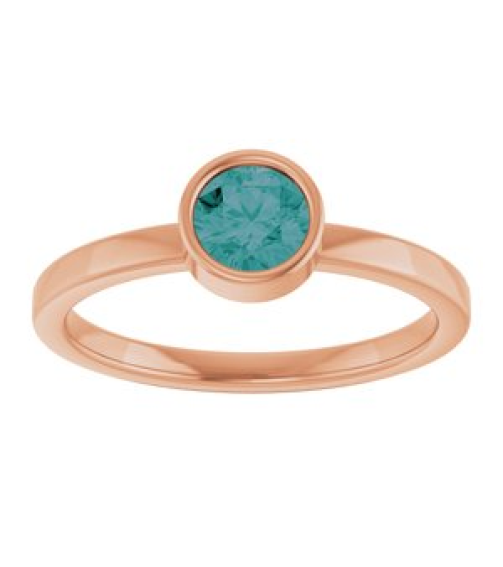 71806 Ring Set 14K Rose Lab-Grown Alexandrite Round 5 Mm Polished Lab-Grown Alexandrite Ring
