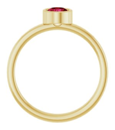 71806 Ring Set 14K Yellow Lab-Grown Ruby Round 5 Mm Polished Lab-Grown Ruby Ring