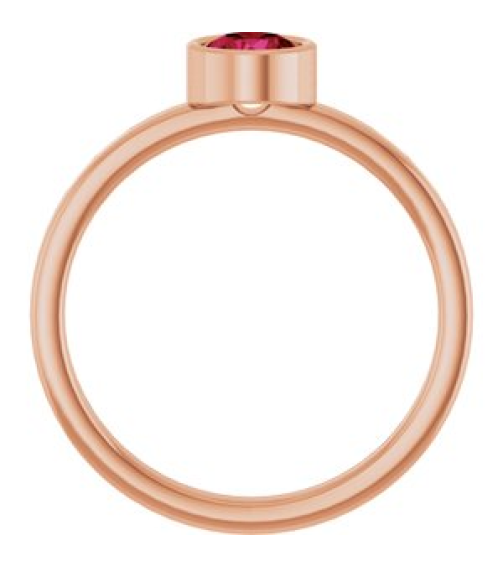 71806 Ring Set 14K Rose Lab-Grown Ruby Round 5 Mm Polished Lab-Grown Ruby Ring