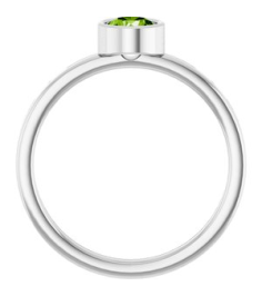 71806 Ring Set 14K White Natural Peridot Round 5 Mm Polished Natural Peridot Ring